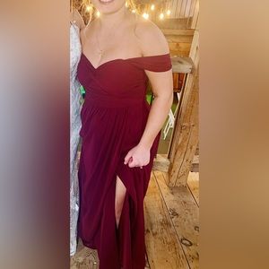 Azazie Millie Dress in Cabernet Color